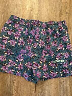 Vintage Sideout Carlos O'Brian's Floral Print Swim Trunks Size M